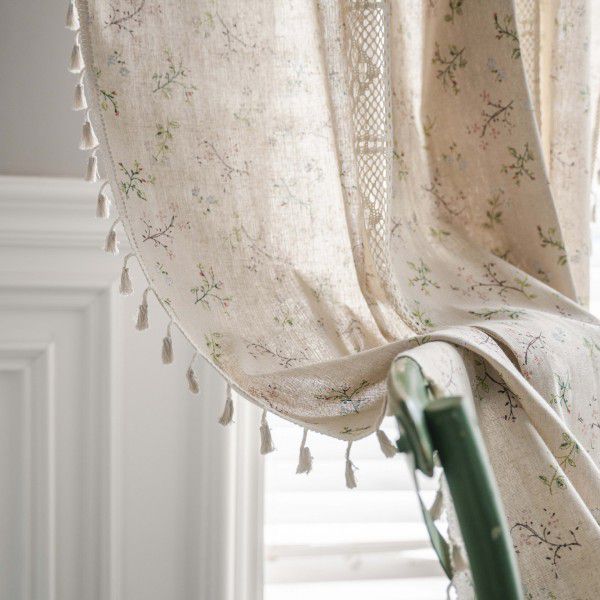 Cloth father curtain American square crochet splicing partition curtain short curtain door curtain floating window kitchen curtain finished product wholesale