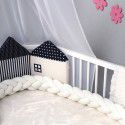 Ins Nordic children's room decoration DIY weave fried dough twist bed surround Danish Knot long tie ball pillow 