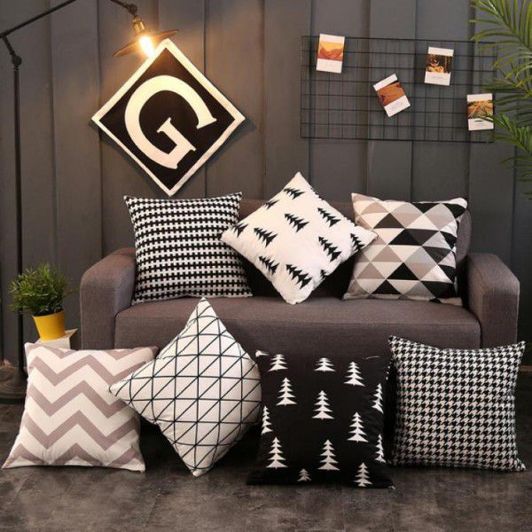 Nordic pillow sofa office waist bedside velvet pillow cover does not include home fabric home textile home decoration cushion 