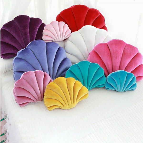 Japanese franc shell style plush throw pillow ins Nordic decorative sofa pillow cushion bed cushion 