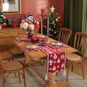 Cross border yarn dyed jacquard table flag Christmas red snowflake Christmas hat tassel table flag bed tail flag bucket cabinet TV cabinet cover 