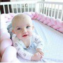 Ins Popular Danish Knitted Long Knot Throw Pillow kont Ball Three Strand fried dough twist Braid Baby Bed Anti collision Bed Circumference 