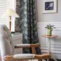 Yimanqiyun curtains, blue oil paintings, flowers, kitchen curtains, American style country window curtains, finished semi shading