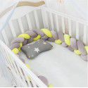 Ins Popular Danish Knitted Long Knot Throw Pillow kont Ball Three Strand fried dough twist Braid Baby Bed Anti collision Bed Circumference 