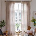 Manufacturer's cross-border exclusive curtain, finished product, embroidered stripe, hollowed out, brown bedroom, jacquard kitchen, small window, short curtain