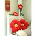 Small Red Flower Wedding Plush Happy Character Pillow A Pair of Wedding Rooms, Sofas, Living Rooms, Creative Couples, Bed Pillows Wholesale