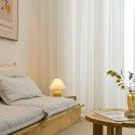 Nordic modern simple wind curtain, window screen, chiffon silk, satin, white yarn, solid color, transparent living room, screen curtain, balcony, bedroom 
