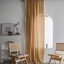 Yimanqiyun curtain lattice yarn dyed American curtain finished kitchen curtain floating window curtain semi shading