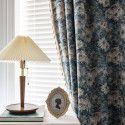 Yimanqiyun curtains, blue oil paintings, flowers, kitchen curtains, American style country window curtains, finished semi shading