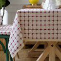 Thickened plaid tablecloth, cotton linen, small and fresh rectangular Japanese simple tablecloth, table cloth, Amazon cross-border 