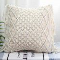 Retro Bohemian Throw Pillow Handwoven Throw Pillow Sofa Cushion Cover Throw Pillow Cover Knitted Tassel Bedroom Waist Pillow 