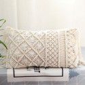 Retro Bohemian Throw Pillow Handwoven Throw Pillow Sofa Cushion Cover Throw Pillow Cover Knitted Tassel Bedroom Waist Pillow 