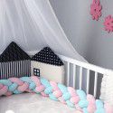 Ins Nordic children's room decoration DIY weave fried dough twist bed surround Danish Knot long tie ball pillow 