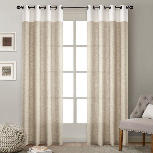 Simple linen splicing curtains, solid color, blackout curtains, living room, bedroom, curtains, finished products, multi color, optional 