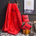 Washed Cotton Embroidery Throw Pillow by Car Sofa Throw Pillow Air Conditioner Thickened by Autumn and Winter Warm Double sided Quilt Large 