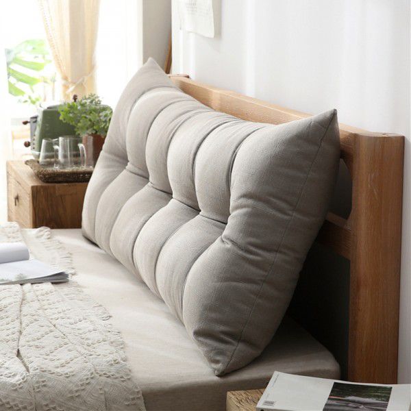 Cotton and linen headboard large cushion soft bag removable washable large backrest bed pillow tatami backrest sofa long pillow 