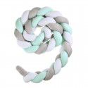 Ins Popular Danish Knitted Long Knot Throw Pillow kont Ball Three Strand fried dough twist Braid Baby Bed Anti collision Bed Circumference 