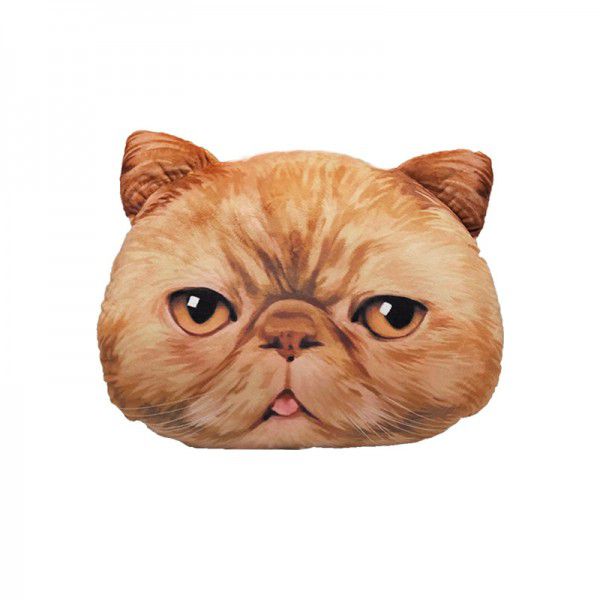 Customized cartoon short plush printing cathead pillow activity gift logo pillow 