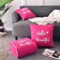 Washed Cotton Embroidery Throw Pillow by Car Sofa Throw Pillow Air Conditioner Thickened by Autumn and Winter Warm Double sided Quilt Large 