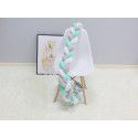 Ins Nordic children's room decoration DIY weave fried dough twist bed surround Danish Knot long tie ball pillow 