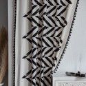 Imanqiyun curtain, finished cotton linen printing, black geometric curtain, semi shading kitchen curtain, floating window