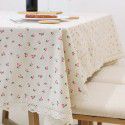 Cotton and linen table cloth, simple lattice, Nordic desk, student dormitory, square lace, cute computer table cloth 