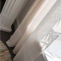 Lexuan Xiu's new Japanese style log style half shading curtain imitating cotton and linen bedroom cream colored window screen curtain simple curtain