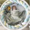 Ins braided strip knotting four strand fried dough twist braid bed surround pillow kont ball children anti-collision strip wholesale 