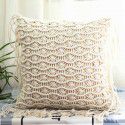 Retro Bohemian Throw Pillow Handwoven Throw Pillow Sofa Cushion Cover Throw Pillow Cover Knitted Tassel Bedroom Waist Pillow 