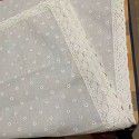 Cotton and linen table cloth, simple lattice, Nordic desk, student dormitory, square lace, cute computer table cloth 