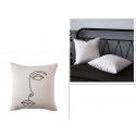 Nordic lamb plush ins style embroidery face pillow chessboard light luxury velvet vintage sofa waist cushion cover 