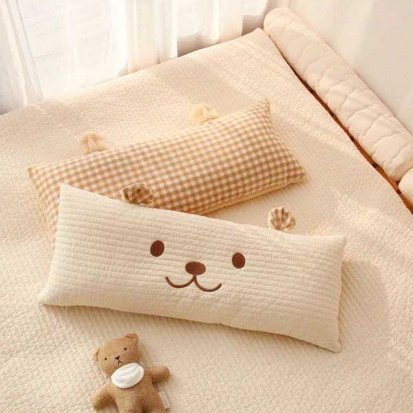 Ins cute embroidered bear pillow can be embroidered bear pillow pillow children's room photo props 