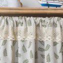 Lexuan Xiu Cotton Linen Printing Olive Leaf Short Curtain American Garden Kitchen Cabinet Shelter Curtain Punch Free Coffee Curtain