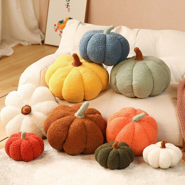 Nordic ins small pumpkin pillow girls sofa sitting room cushion bedside pillow float window decoration 