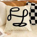 Nordic luxury ins retro chessboard style pillow, thousand bird style pillow case, sofa, living room, model room, bedside pillow 