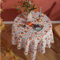 Lexuan Xiu New Nordic Autumn Orange Cotton Linen Vintage Used Printing Rectangular Table Cloth Table Cloth Wholesale Factory 
