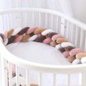 Ins braided strip knotting four strand fried dough twist braid bed surround pillow kont ball children anti-collision strip wholesale 