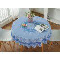 Factory direct sale diameter 210230cm big round tablecloth European style gilded PVC round table cloth water and oil proof tablecloth 