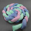 Ins Popular Danish Knitted Long Knot Throw Pillow kont Ball Three Strand fried dough twist Braid Baby Bed Anti collision Bed Circumference 