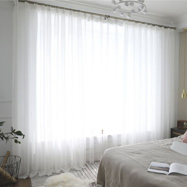 Xuanmo ins Style Nordic Style Simple Modern Screen Curtain White Screen Living Room Shading Curtain Window Screen Factory Direct Sales