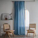 Yimanqiyun curtain lattice yarn dyed American curtain finished kitchen curtain floating window curtain semi shading