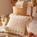 Nordic lamb plush ins style embroidery face pillow chessboard light luxury velvet vintage sofa waist cushion cover 