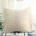 Retro Bohemian Throw Pillow Handwoven Throw Pillow Sofa Cushion Cover Throw Pillow Cover Knitted Tassel Bedroom Waist Pillow 