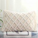 Retro Bohemian Throw Pillow Handwoven Throw Pillow Sofa Cushion Cover Throw Pillow Cover Knitted Tassel Bedroom Waist Pillow 