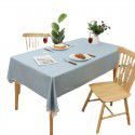 Plain tassel lace rectangular tablecloth simple table mat TPU coated waterproof oil proof wear-resistant thickened spot 