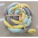 Ins Popular Danish Knitted Long Knot Throw Pillow kont Ball Three Strand fried dough twist Braid Baby Bed Anti collision Bed Circumference 