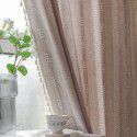 Manufacturer's cross-border exclusive curtain, finished product, embroidered stripe, hollowed out, brown bedroom, jacquard kitchen, small window, short curtain