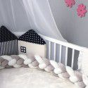 Ins Nordic children's room decoration DIY weave fried dough twist bed surround Danish Knot long tie ball pillow 