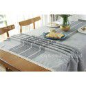 INS Nordic waterproof jacquard imitation cotton and linen embroidered tassel tablecloth lace geometric rectangular table tea table tablecloth 