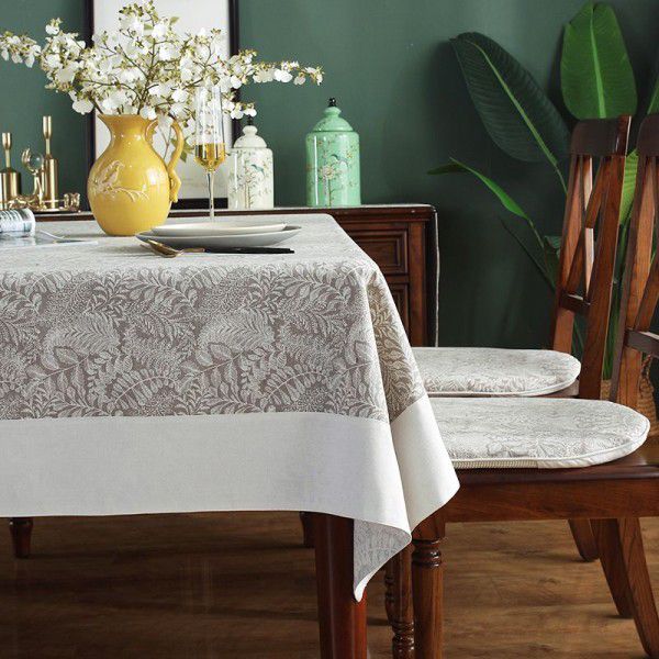 Cross border American retro pastoral tablecloth pad cotton linen restaurant tablecloth rectangular household tea table tablecloth wholesale 